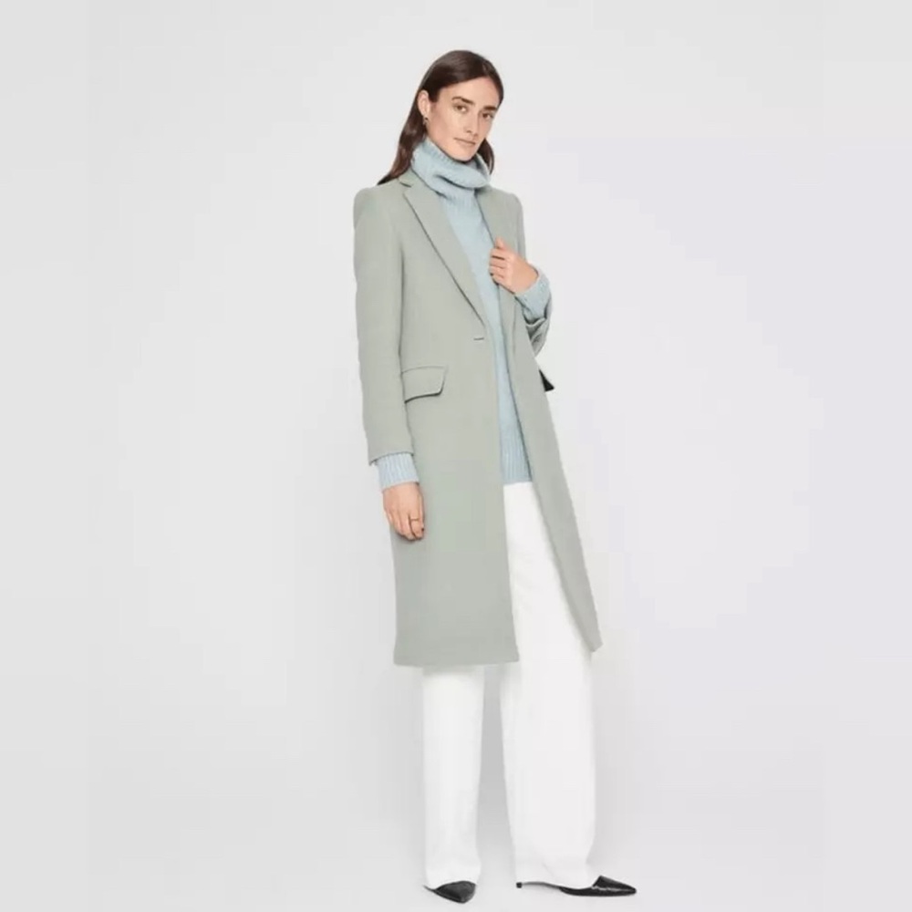 Club Monaco slim tailored wool coat in Sage green. Size XS
